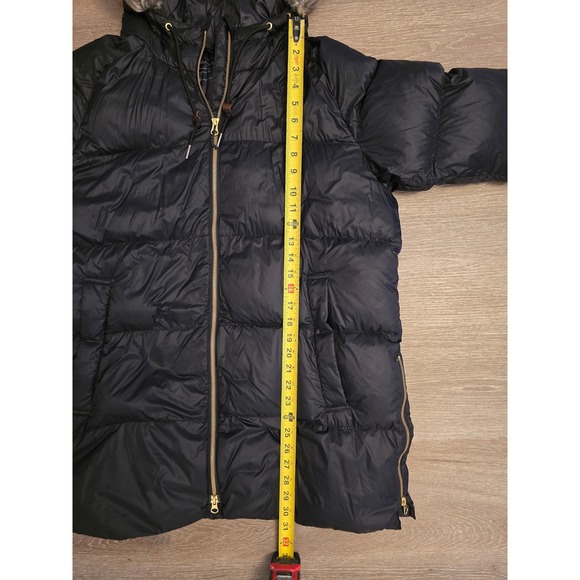 Eddie Bauer Womens Black Puffer Coat Faux Fur Hood Zip Warm Winter XL - Picture 6 of 7